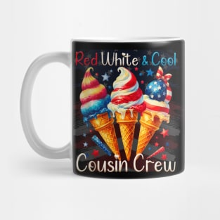 Red white and blue cousin crew for 4th of july Mug